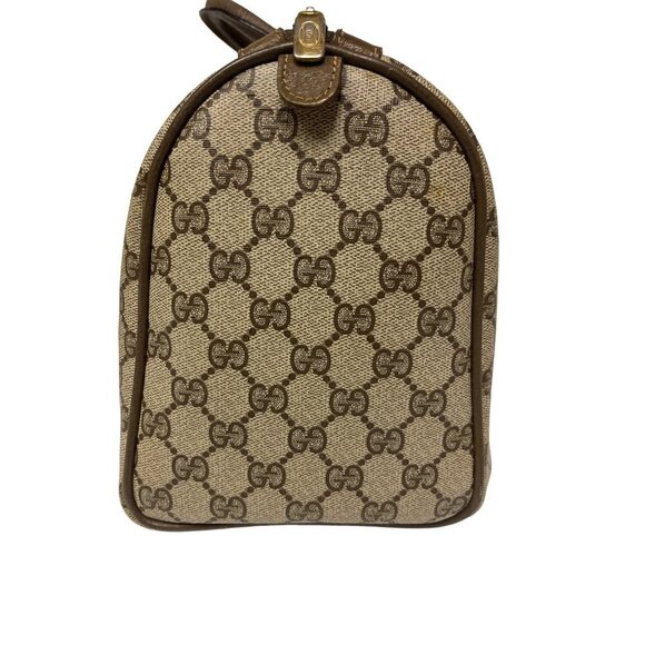 Vintage Gucci GG Supreme Boston Bag Sherry Line Handbag Logo PVC Leather - Picture 4 of 16